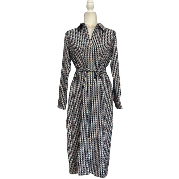 Alexia Admor Shirt Dress NWT Geometric Alexia Admor Shirt Dress Patterned Print - Picture 14 of 15